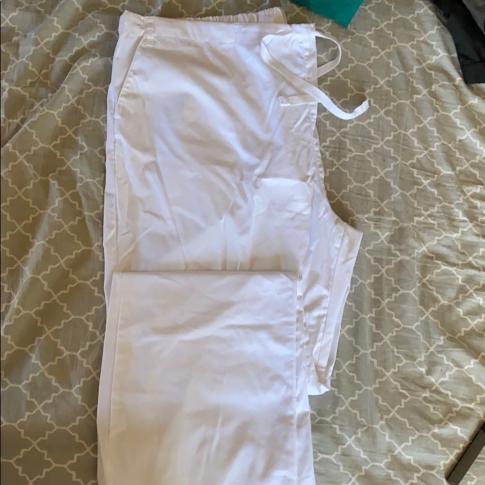 White scrub pants